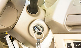 Car keys in ignition switch